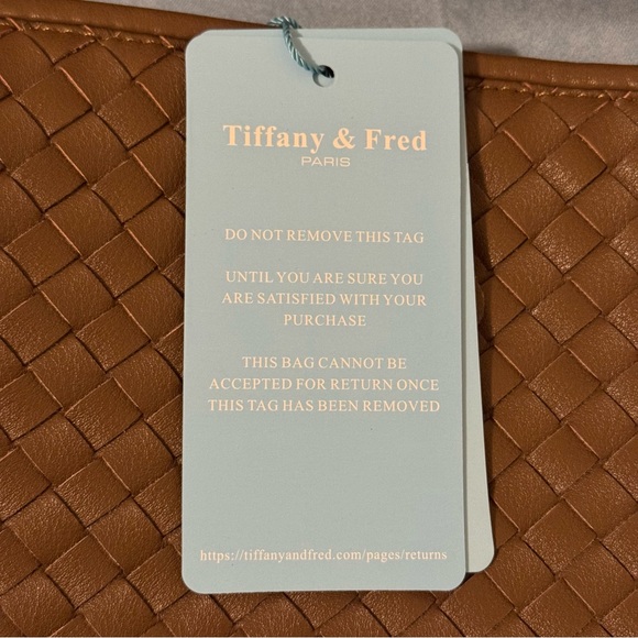 Tiffany & Fred Paris Elegant Brown Woven Tote - Picture 10 of 16
